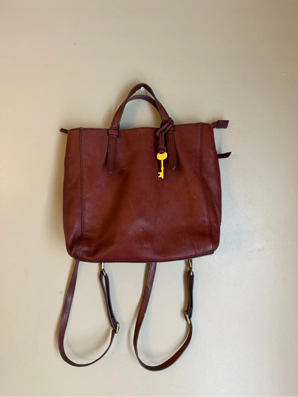 Fossil Purse Leather Camilla Convertible Backpack Handbag Shoulder Crossbody